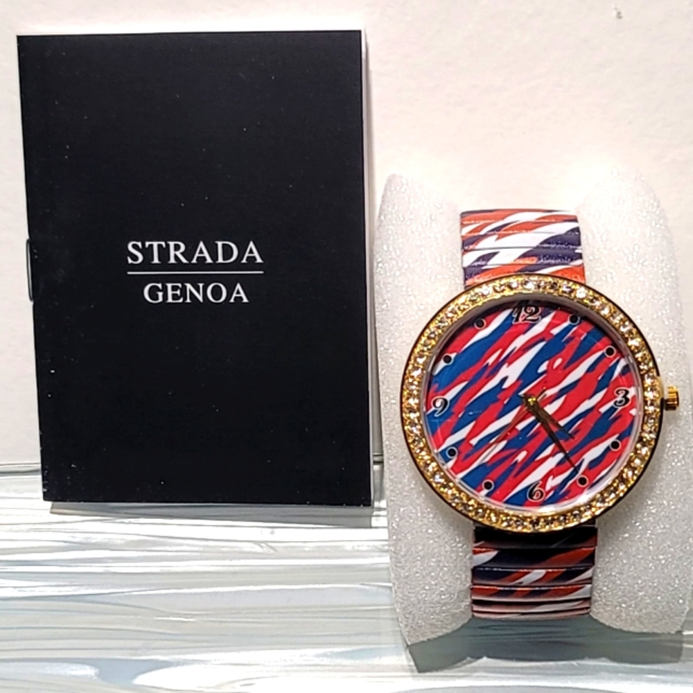 Strada Austrian  Crystal Camo Color Pattern Watch